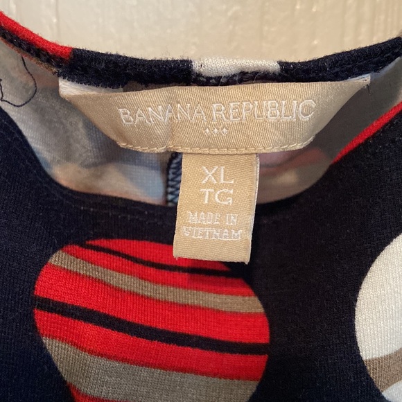 Banana Republic XL Navy with red, tan and white polka dots dress - Picture 3 of 5